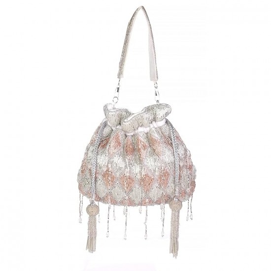 Rose Gold Embroidered Potli Bag